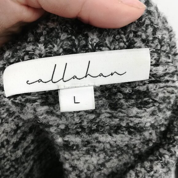 Callahan Mock Neck Striped Ombre Sweater Size L Wool Blend Pullover Black Gray - Picture 11 of 12